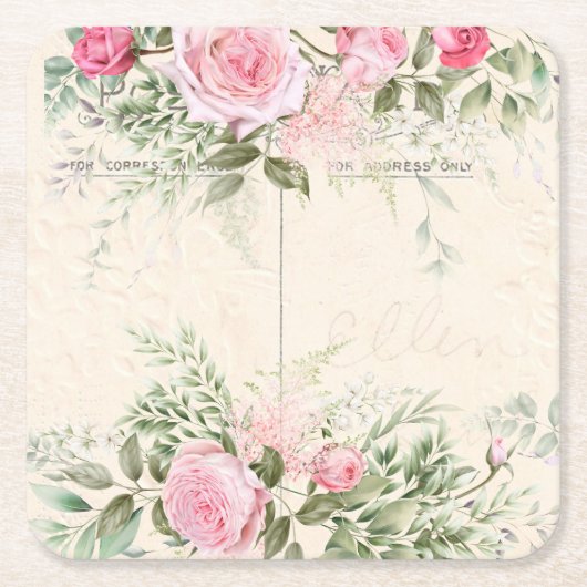 Papier Onderzetter  Roze Roze (Voorkant)