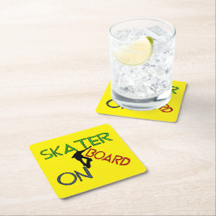 Papier Onderzetter - Skater aan boord