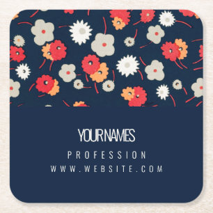 PAPIER ONDERZETTER VISITEKAARTJE: BLOSSOM WOODCUT