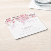 PAPIER ONDERZETTER VISITEKAARTJE: CHERRY BLOSSOM (Schuin)