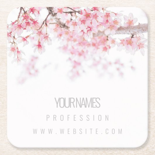 PAPIER ONDERZETTER VISITEKAARTJE: CHERRY BLOSSOM (Voorkant)