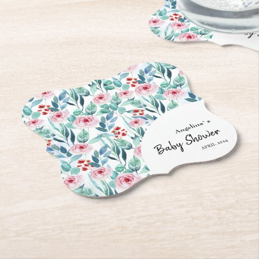 Papier Onderzetter voor baby shower met schattig d (Gekanteld)