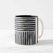 Papier Onderzetter zwart-wit Tweekleurige Koffiemok (Voorkant rechts)