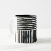 Papier Onderzetter zwart-wit Tweekleurige Koffiemok (Voorkant links)