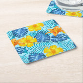 Papier Onderzetters Tropische handpalmen Print (Schuin)