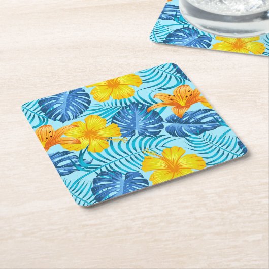 Papier Onderzetters Tropische handpalmen Print (Schuin)