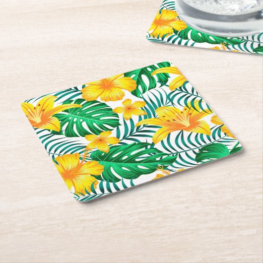 Papier Onderzetters Tropische handpalmen Print (Schuin)