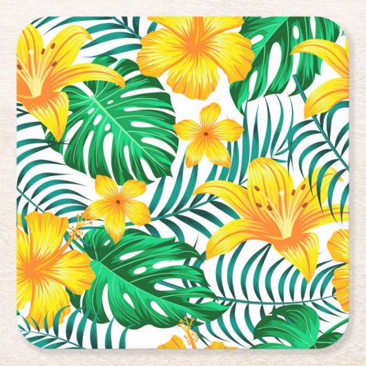 Papier Onderzetters Tropische handpalmen Print (Voorkant)
