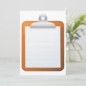 Papier op een klembord kaart (Staand voorkant)