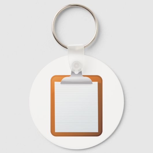 Papier op een klembord sleutelhanger (Voorkant)