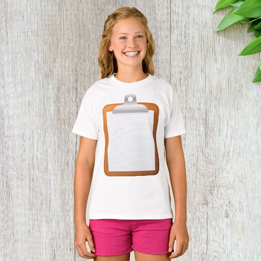Papier op een klembord t-shirt