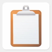 Papier op een klembord vierkante sticker (Voorkant)