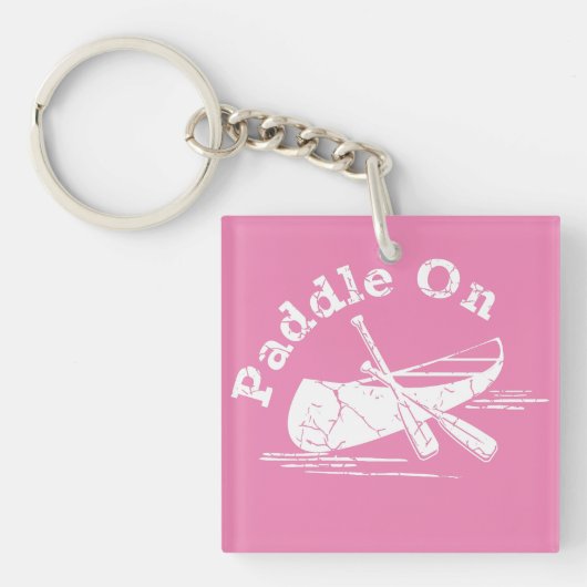 Papier op ontwerp - Vierkante (dubbelzijdige) Sleu Sleutelhanger (Voorkant)