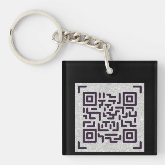 Papier opslaan met dit Visitekaartje QR CODE Black Sleutelhanger (Voorkant)