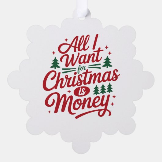 Papier Ornament Kaart-Funny Xmas Quote Kaart (Achterkant)