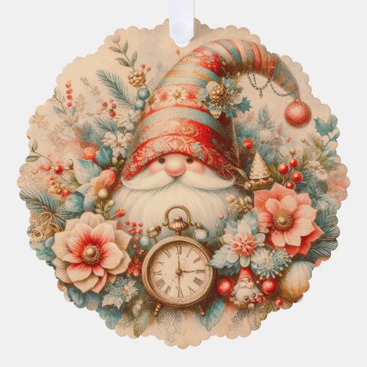 Papier Ornament Kaart Gnome (Voorkant)