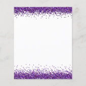 PAPIER Paarse Glitter-kerstfeest White Invite Flyer (Achterkant)