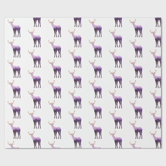 Papier-Paarse Toon Deer/Elk Cadeaupapier (Vlak)