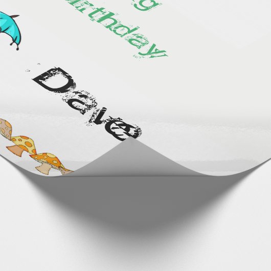 Papier pakken Vergrijpend paddenstoel Happy Birthd (Hoek)