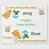 Papier pakken Vergrijpend paddenstoel Happy Birthd (Vlak)