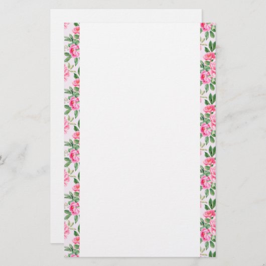 Papier papierroze pioenrozen (Voorkant / Achterkant)