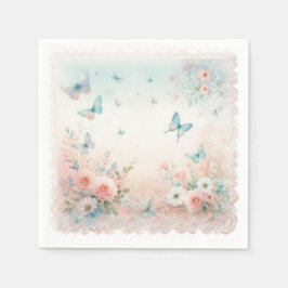Papier partij servet, zacht, waterverf, vlinders servet