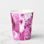 Papier Party Cups Quilt Roze Wit Bloemen Papieren Bekers (Links)