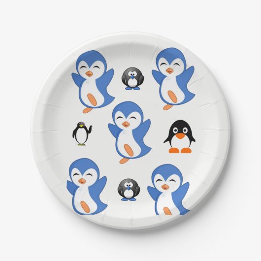 Papier Pate Pinguïns Papieren Bordje (Voorkant)