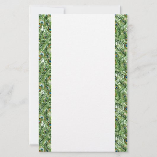 Papier-pauwenveren op papier (Voorkant)