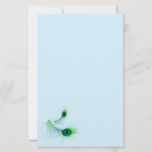 Papier-pauwenveren op papier (Voorkant)