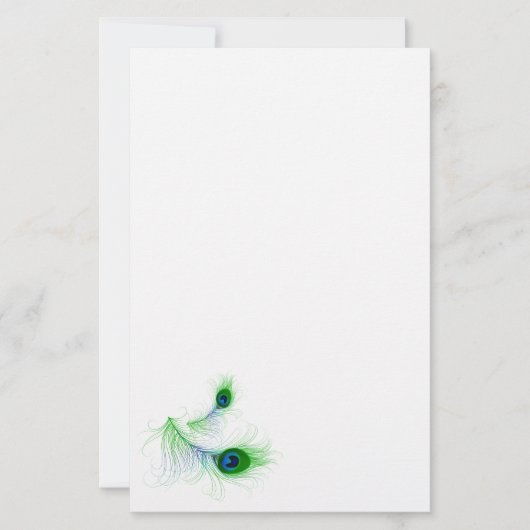 Papier-pauwenveren op papier (Voorkant)