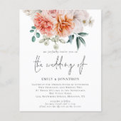 PAPIER Peach Peonies Floral QR Code Weddenschap Ui Flyer (Voorkant)