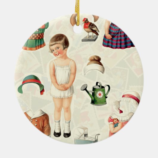  papier poppen boom Ornament (Achterkant)