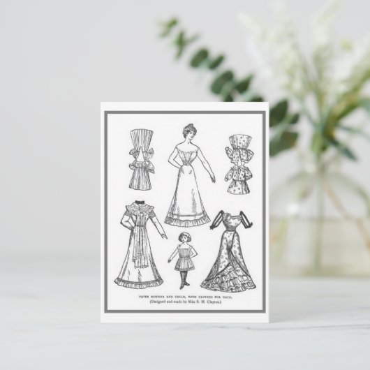  papier poppen Briefkaart (Staand voorkant)