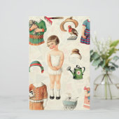 papier poppen briefpapier (Staand voorkant)