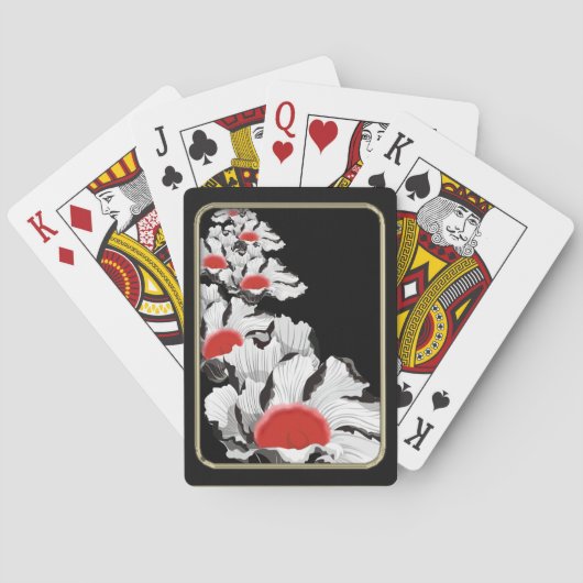 Papier Poppies Bloem Kunst Speelkaarten (Achterkant)