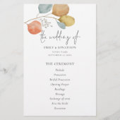PAPIER | Programma Trendy Waterverf Leaves Wedding Flyer (Voorkant)