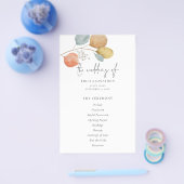 PAPIER | Programma Trendy Waterverf Leaves Wedding Flyer (Enkel)