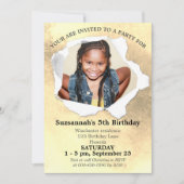 Papier Punch Shape Custom Foto Waterverf Sjabloon Kaart (Voorkant)