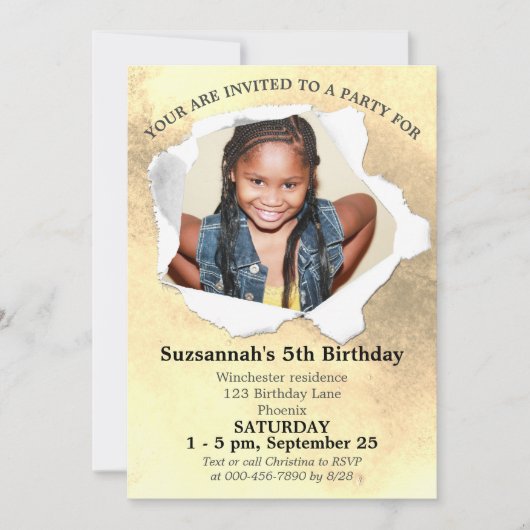 Papier Punch Shape Custom Foto Waterverf Sjabloon Kaart (Voorkant)