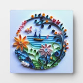 Papier Quilled Craft Tafelblad Plaque w / Ezel Fotoplaat (Voorkant)