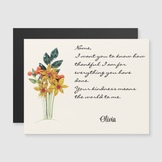 Papier Quilled Flowers All-Occasion Magnetische Ka (Voorkant / Achterkant)