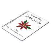 Papier Quilled Poinsettia Vakantieplanner Notitieboek (Linkerzijde)