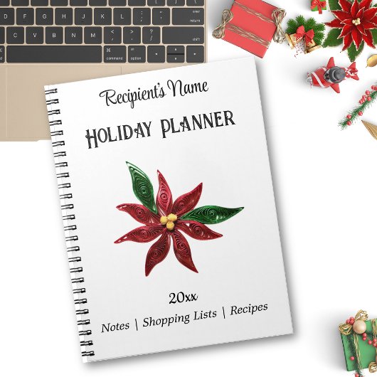Papier Quilled Poinsettia Vakantieplanner Notitieboek