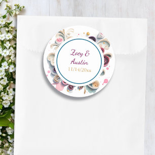 Papier Quilling Bloemen Elegant Gepersonaliseerd Ronde Sticker