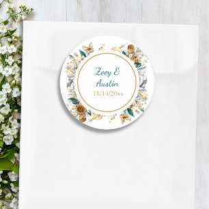 Papier Quilling Bloemen Elegant Gepersonaliseerd Ronde Sticker