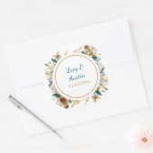 Papier Quilling Bloemen Elegant Gepersonaliseerd Ronde Sticker (Envelop)