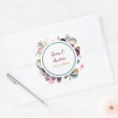 Papier Quilling Bloemen Elegant Persoonlijk Ronde Sticker (Envelop)