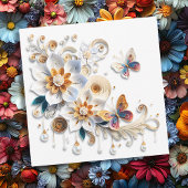 Papier Quilling bloemen en vlinder bruiloft Kaart