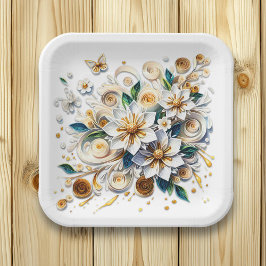 Papier Quilling Bloemen en Vlinders Papieren Bordje